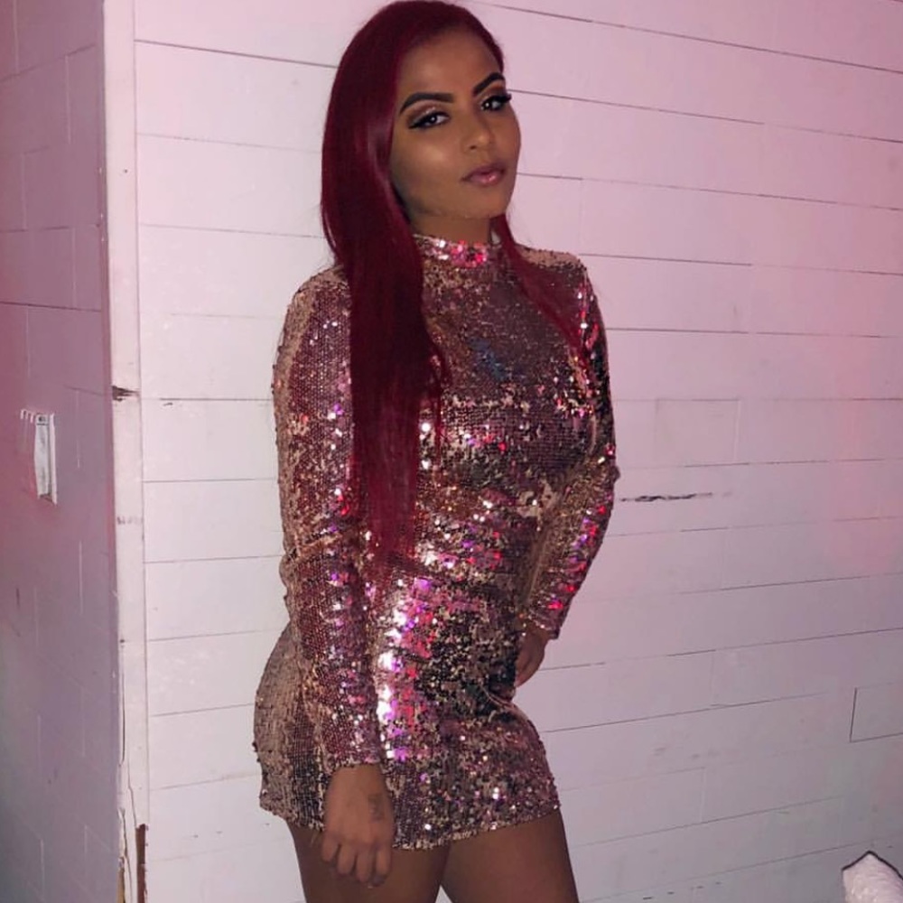 Fashion nova rose gold dress